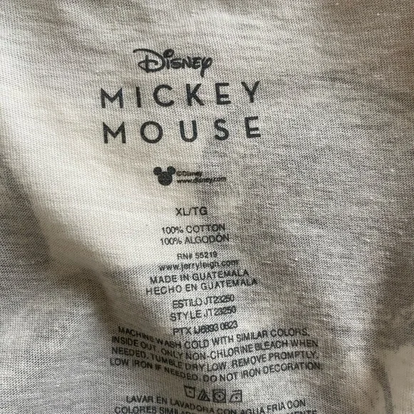 Disney White Mickey Mouse Short Sleeve Tee NWOT - Picture 2 of 3